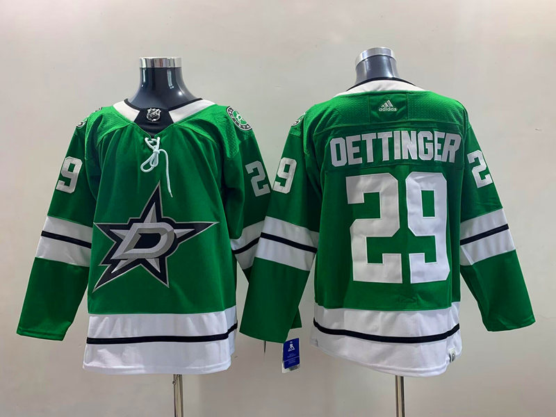 Men's Dallas Stars Jake Oettinger #29 Kelly Green Home Breakaway Jersey
